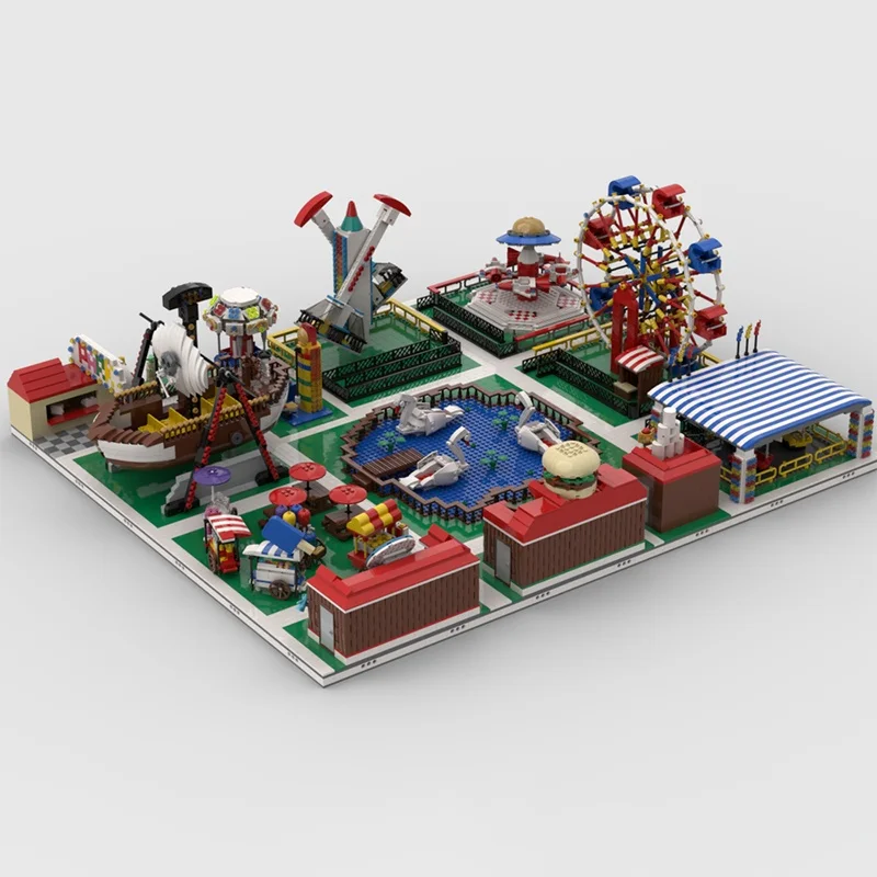 ชุดตัวต่อโมเดลสวนสนุกแบบโมดูลาร์ MOC 10104 ชิ้น ของเล่นตัวต่อแบบประกอบเอง ของขวัญคริสต์มาส ของเล่นสถาปัตยกรรม ไอเดียประกอบ ตัวต่อสำหรับเด็ก