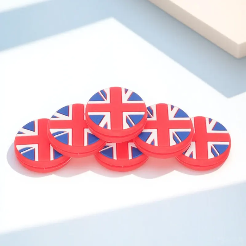 

6Pcs National Flag Pattern Tennis Racket Dampeners Silicone Shock Absorbers Vibration Dampener for Stable Tennis Racquet
