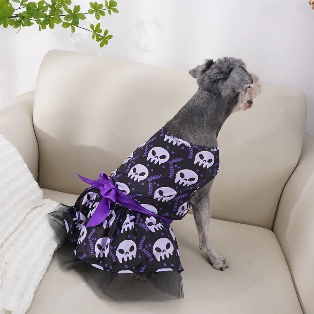 Halloween Dog Costume Puppy Dress Doggie Party With Bowknot Pumkin Bat Shirt Children Carnival Party Role Play Clothes For Girl