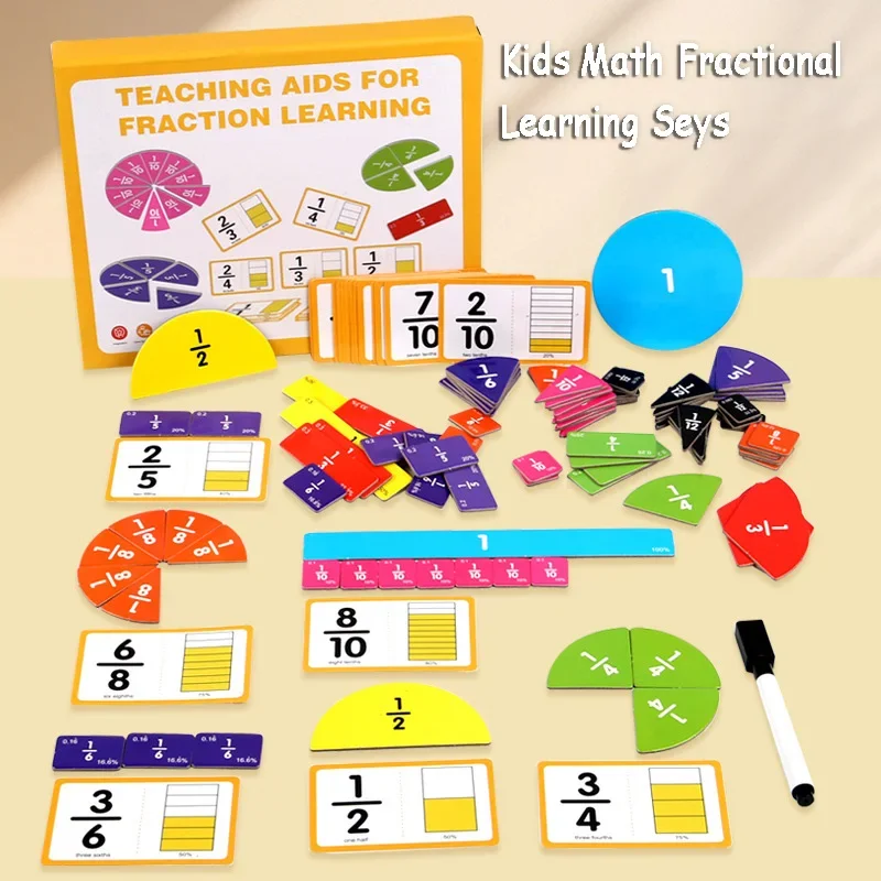Matematica magnetica per bambini Frazionaria Montessori Frazioni circolari Operazione aritmetica Giocattoli Forniture Strumento didattico