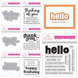 Thank You Thinking Of You Kit New Metal Cutting Dies Stamps Scrapbook Diary Decoration Embossing Cut Dies Template DIY Greeting