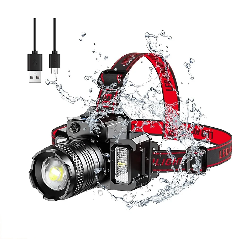 LED Head Light Rechargeable Head Light for Adults, 360° Adjustable Angle Headlight Flashlight Motion Sensor for Fishing