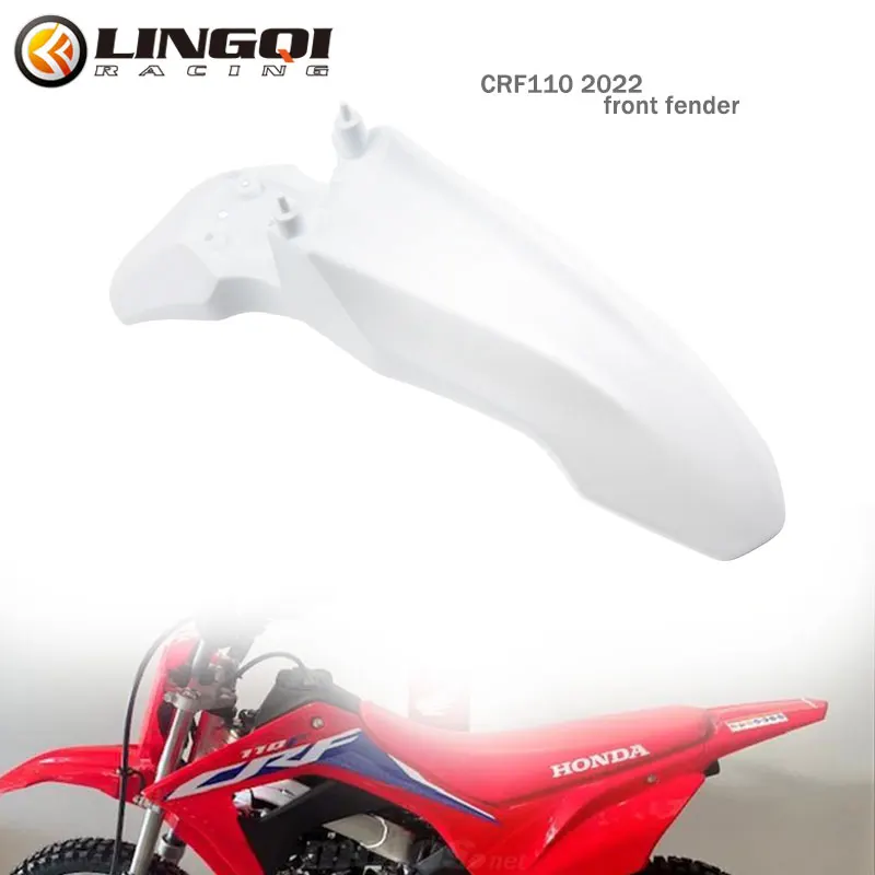 LINGQI Motorcycle CRF110 Front Fender PP Plastic Mudguard For CRF 110 110cc Motocross Dirt Pit Bike Parts
