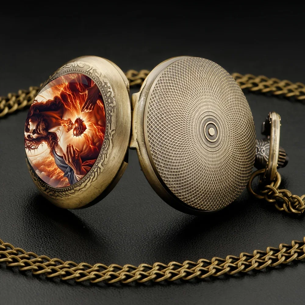 ساعة جيب كوارتز بنمط قلب قديم ، ساعة بدلاية فريدة مع سلسلة ، قلادة رائعة ، 1 ، من من