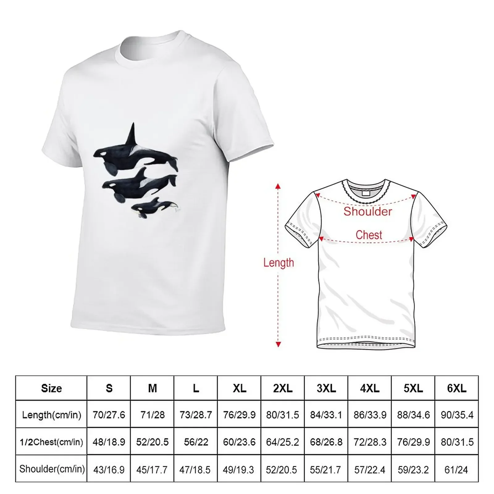 Orca T-Shirt funnys anime mens tall t shirts