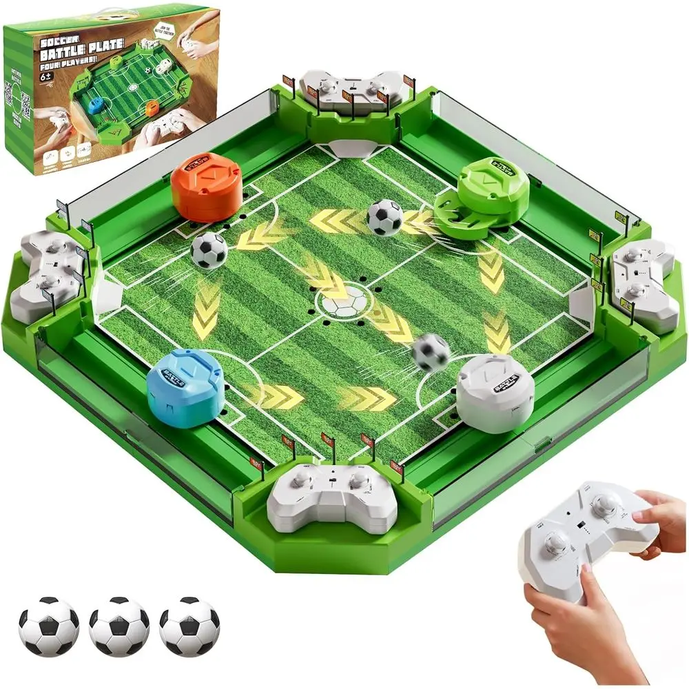 Mini-Fußball-Brettspiel mit 3 Bällen & 4 Fernbedienungen für Kinder von 3-12 Jahren