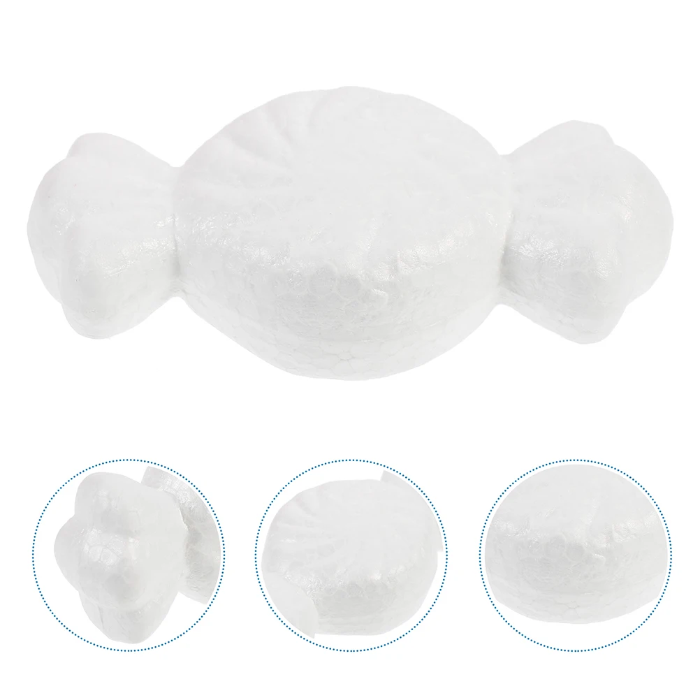 

12pcs Candy Shape Foams Mold Diy Craft Decoration Christmas Ornament White Foam Parent-Child Activity Brain