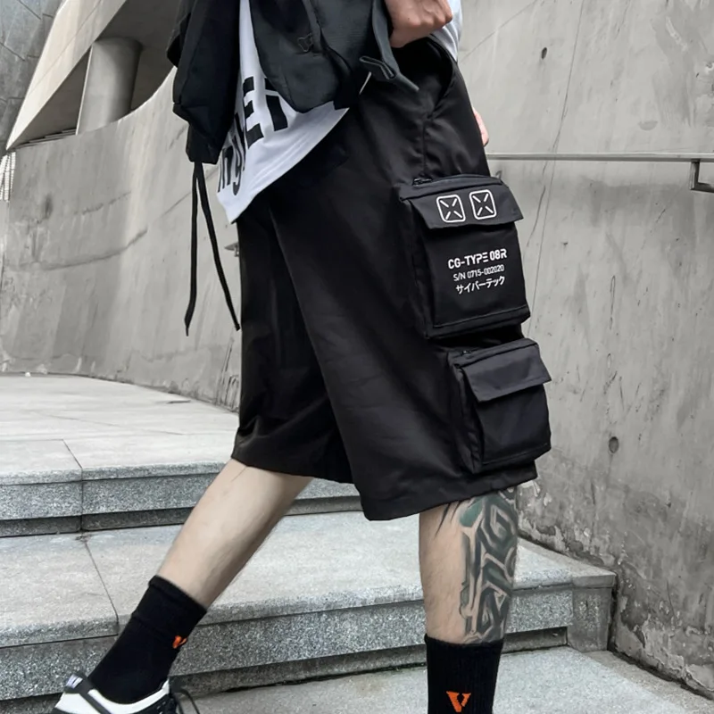 2023 Summer Tactical Cargo Shorts Men Fashion Functional Multi Pockets Shorts Techwear Hip Hop Streetwear Knee Length Pants