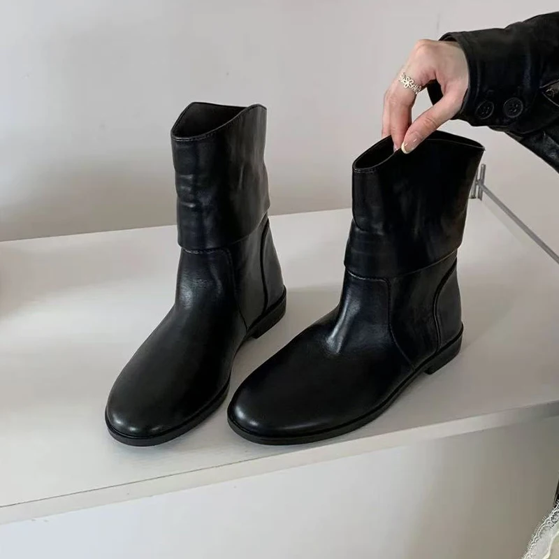 

Ankle Boots for Women's Flats Fashion Shoes Designer Suede Woman's Chelsea Boots 2025 Goth Dress New Luxury Winter Botas Femme