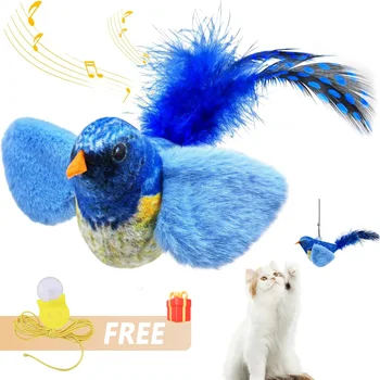 Simulation Bird Cat Toys Cats Interactive Cat Toy Realistic Bird Sound Cat Toy Plush Cat Toy Catnip Cat Toy for Cats Kitten Toy 7