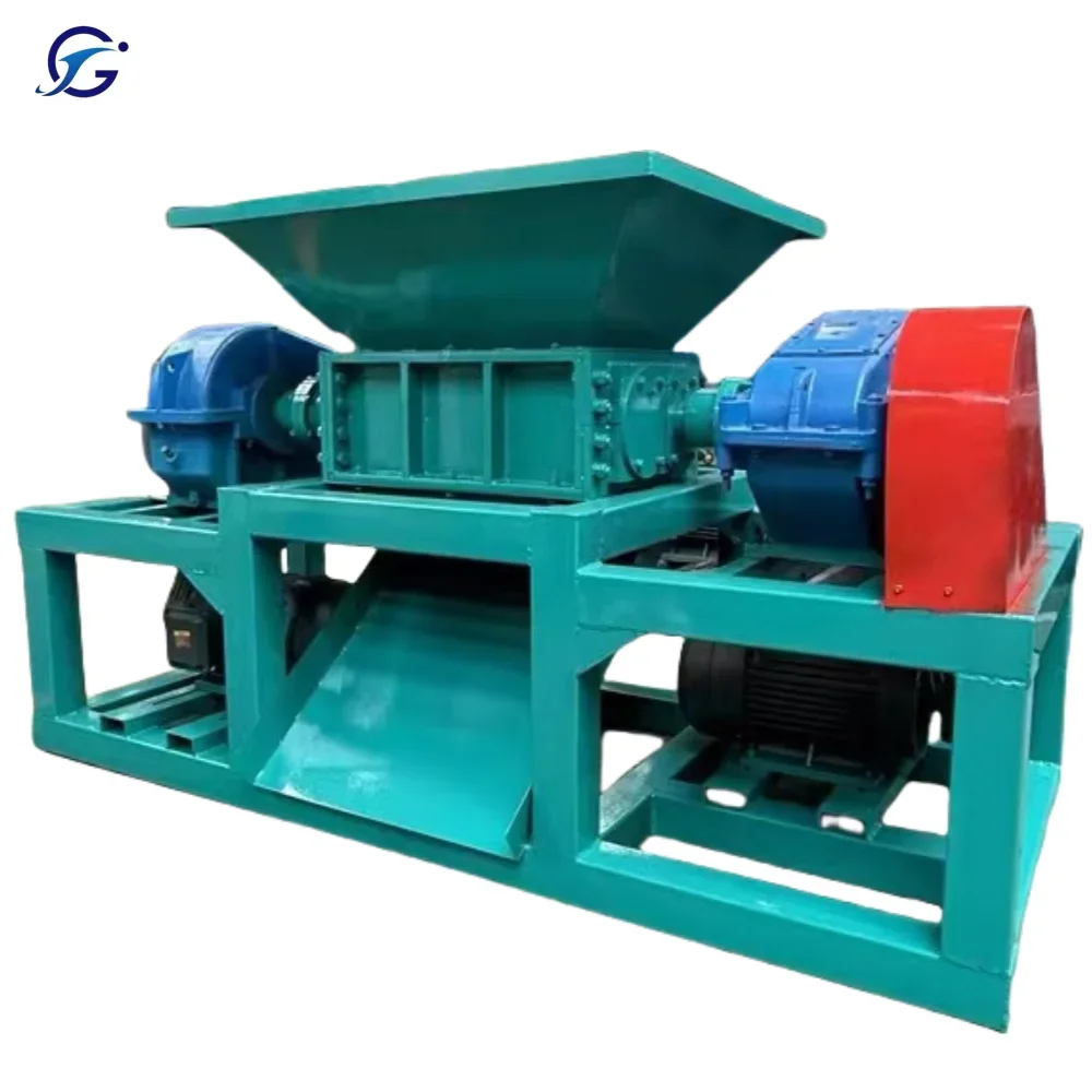 Large Double-Axle Electric Vehicle Shredder Small Plastic Crusher Motorcycle Copper Aluminum Metal Barrel Scrap Iron Single Gear