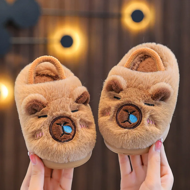 

Милая детская обувь, зимние тапочки, супер пушистая теплая нескользящая удобная детская обувь с героями мультфильмов