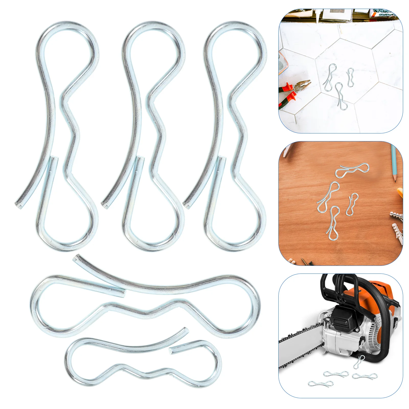 5 Deck Clamp Set Clips Galvanized Iron Cotter Pins Spring Fastener Hitch Lock Small Mounting Brackets Pin Type Durability