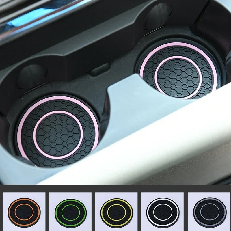 2pcs Double Circle Universal Car Cup Holder Coasters - Non-Slip and Anti-dust Insert Auto Car Cup Mat Car Interior Accessories - Image 4