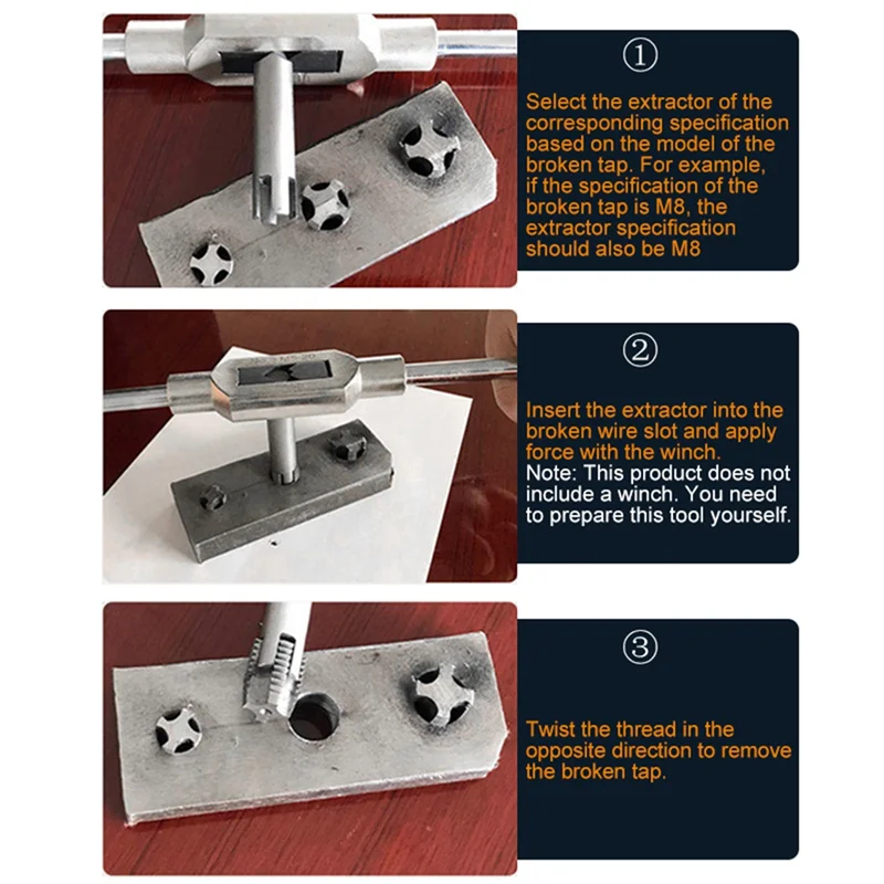 MOPHE-10Pc M4-M22 Tap Extractor Tool Set Broken Head Hand Thread Counter Tapping Removal