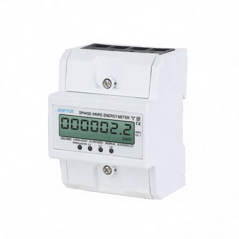 High Precision Digital Ammeter Three Phase Four Wire DIN Rail Mount Electric Monitor LCD Display Industrial Automation Gauge