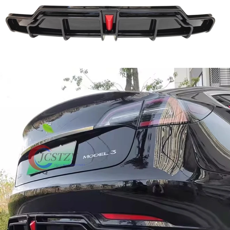 

Задний бампер, диффузор, сплиттер, спойлер, обвес, черный карбоновый тюнинг, аксессуары для Tesla Model 3 2017-2023