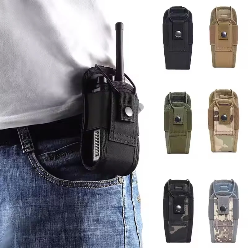 

Tactical MOLLE Walkie Talkie Holder Bag Adjustable Two Way Radio Cover Case Outdoor Vest Accessory Pouch