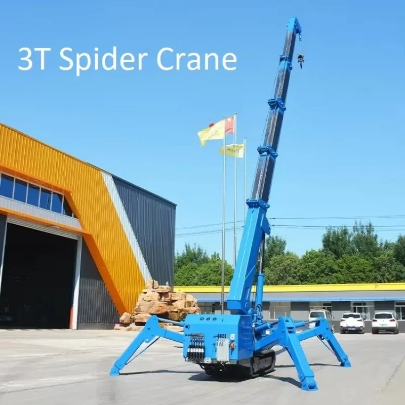 3T 5T Portable Small Hydraulic Crane Spider Crane Fly Jib Monkey Lift Mini Crane 2Ton