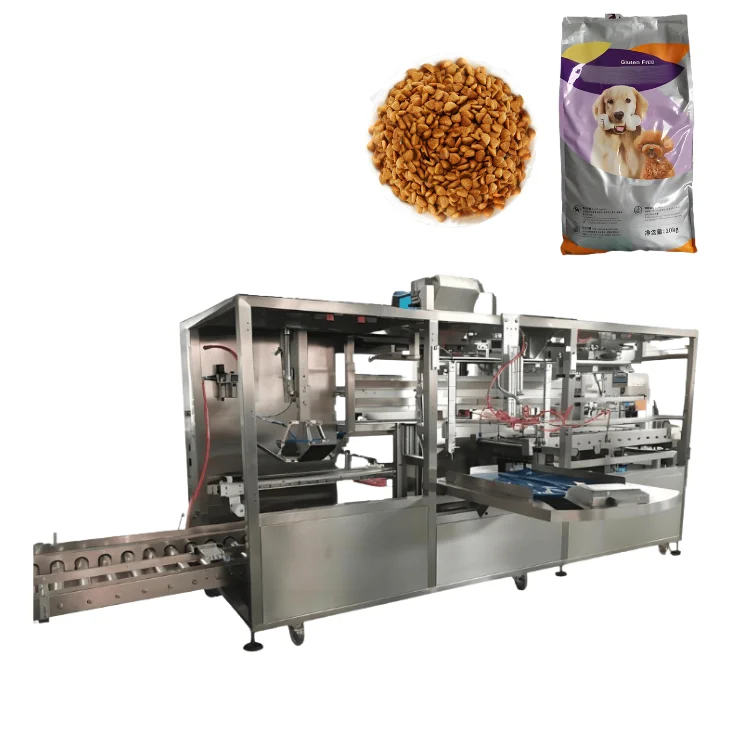 Gloex 3-Station Horizontal Large Format Automatic Filling Packaging Machine for  Dog Food Heavy  Pouch/Bags