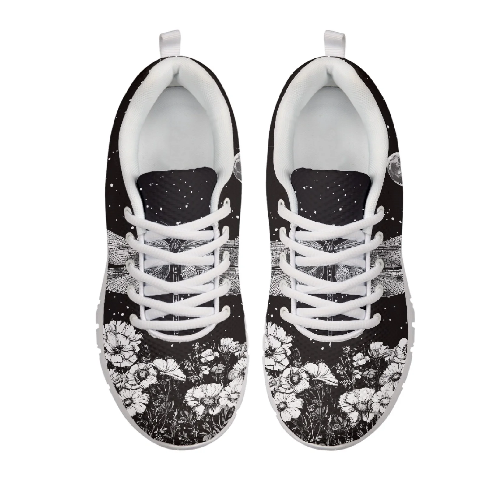 Coloranimal Breathable Low Top Running Tennis Shoes for Men Women Running Shoes for Gym Fuchsia Flower
