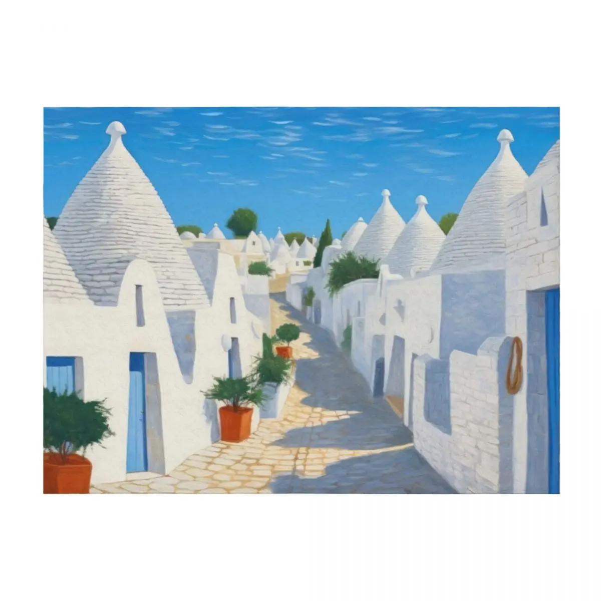 

Alberobello Trulli - Wandering Puglia Italy Throw Blanket Thin Summer Beddings Travel Flannel Blankets