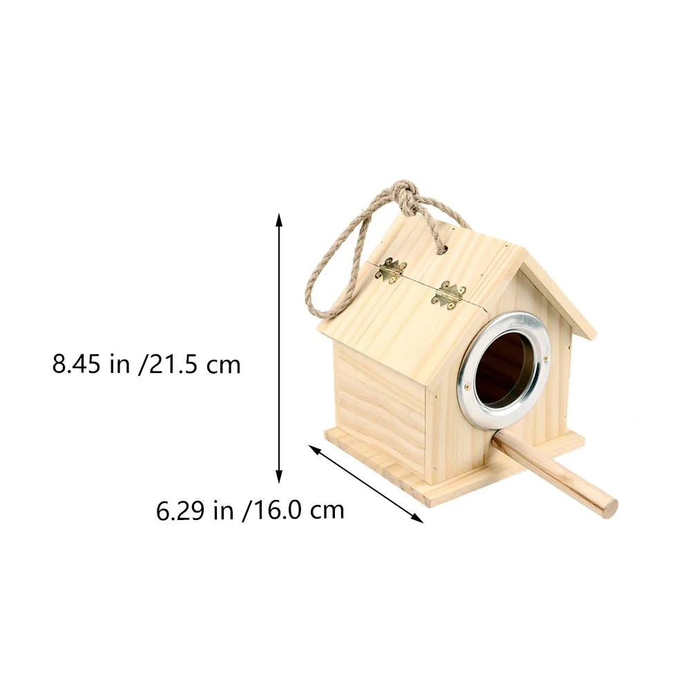 

1Pcs Durable Wooden Bird Nest Box Natural Material Safe for Parrot Breeding Clear Grain No Burr Edges Efficient Incubation Case