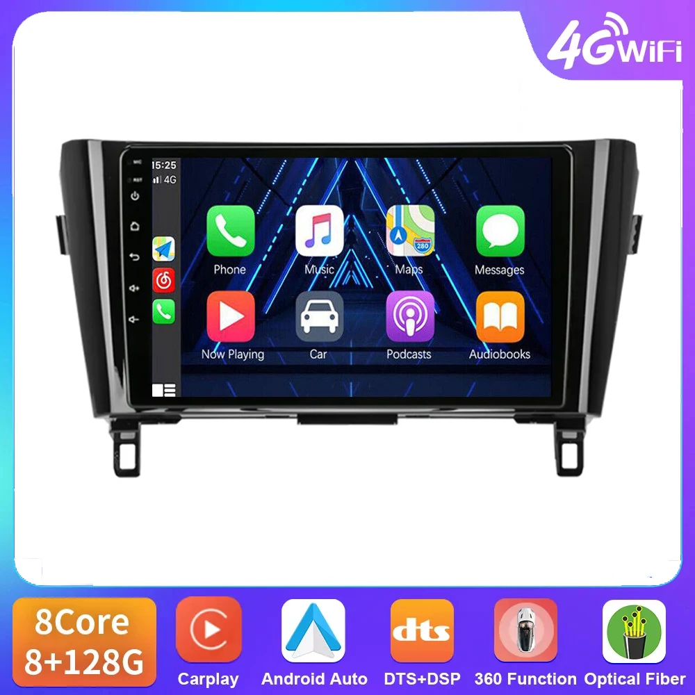 8GB+128GB Android 14.0 For Nissan X-Trail XTrail T32 Qashqai J11 T31 J10 2013 2014 2015 2016 2017 car Radio 4G WIFI DSP GPS