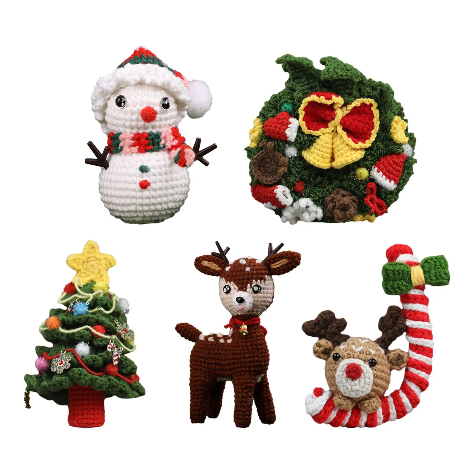 Crochet Craft Set Hand Knitting Toy Handmade Ornament DIY Crochet Doll Kits for Patios Fireplaces Christmas Gift Door Gift