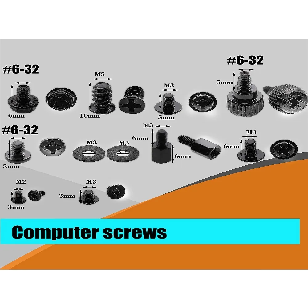 400pc  Computer Screws Motherboard Standoffs Screws PC Screws Laptop Screws PC Case Screws Fan Screws SSD Screws for HDD Hard image 2