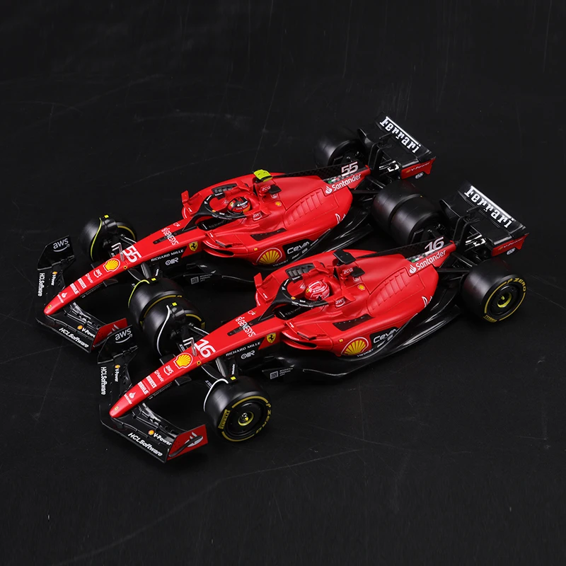 Bburago Ferrari Alloy Car Model, Fórmula Um, SF23, C.Sainz, NO.55, NO.16, 1:24