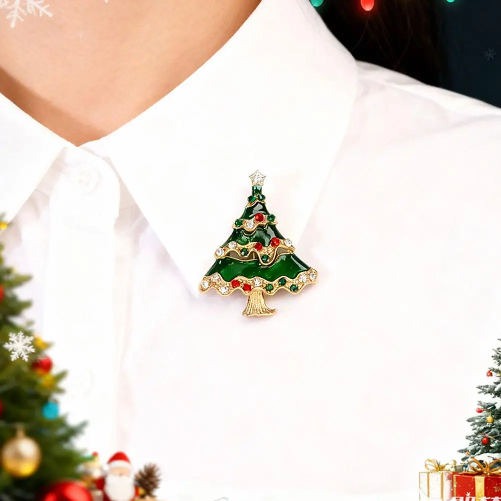 السنة الجديدة عيد الميلاد بروش ملون كريستال حجر الراين بروش دبوس عالية الجودة شجرة عيد الميلاد دبوس هدية مجوهرات اكسسوارات 2026 #5