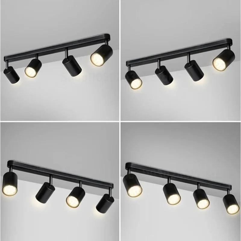 

Simple Design Track Light GU10 4 Heads Style Ceiling Light Fixtrues Home Decor White Black Spotlight for Living Room Lighting