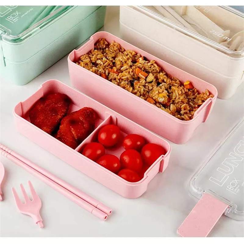 Kids Bento Box Leakproof Lunch Containers Cute Lunch Boxes for Kids Chopsticks Dishwasher Microwave Safe Lunch Food Container