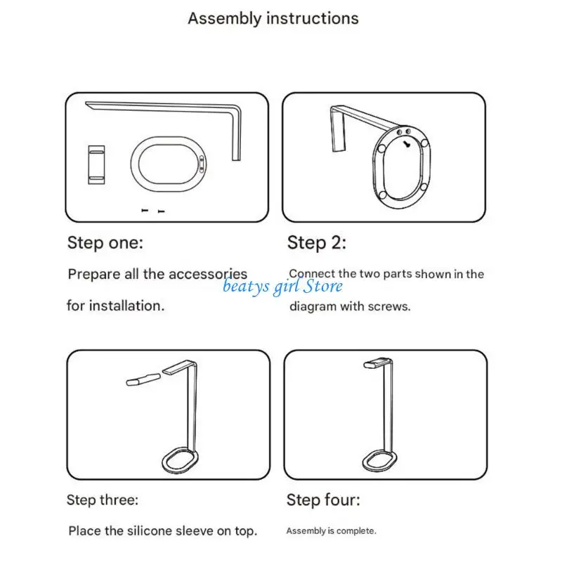 

C7AB Universal Headphone Stand Sturdy Construction Stable Base Organiser for Home or Office Environment