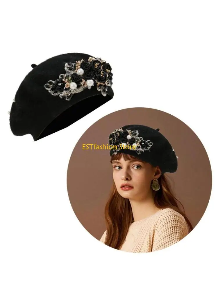 y5gc-girls-rhinestones-handmade-casual-flower-painter-hat-gift-for-girlfriend