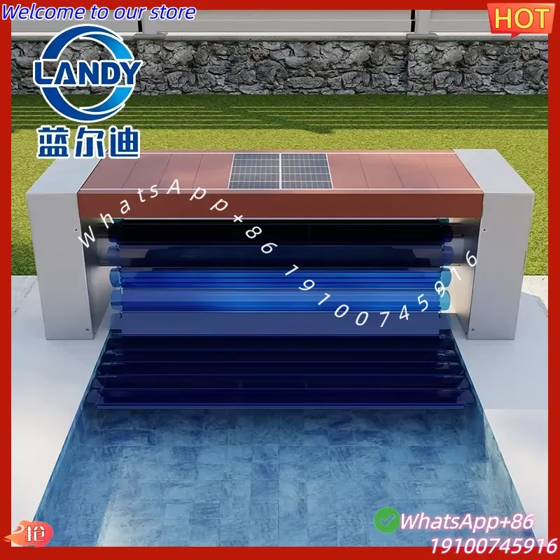 2026Hot Landy 24V Electric Hydraulic Drive DIY Pool Cover Remote Electric Control Seat-Type Solar Energy Automatic Safety