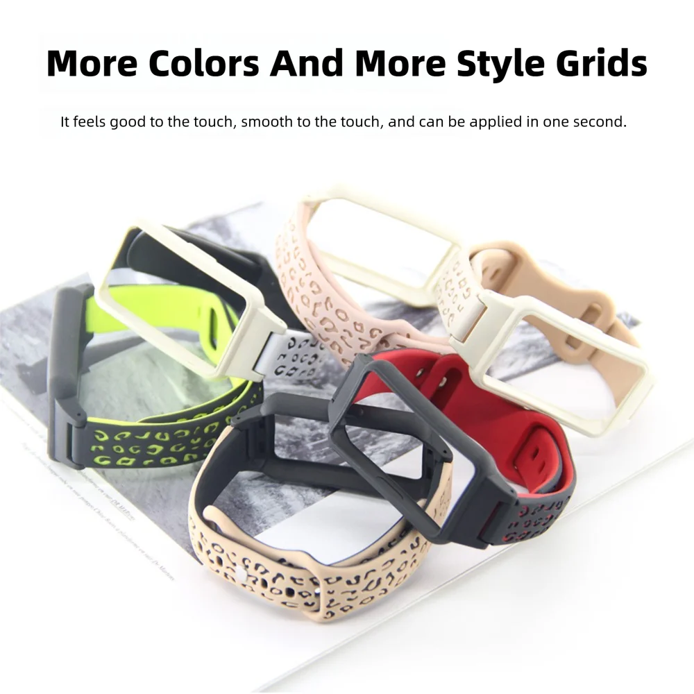 الإفراج السريع ليوبارد طباعة الفرقة + حافظة لهواوي الفرقة 6/6Pro/6NFC/7 الشرف الفرقة 6/7 سوار Sweatproof سيليكون الرياضة حزام #4