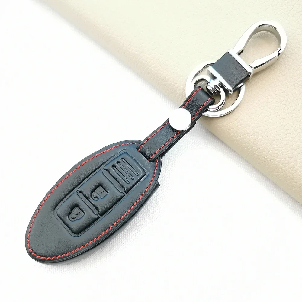 Leather Car Key Case for Nissan Qashqai J10 J11 March Tiida NV200 Leaf Kicks Cube X-Trail T32 T31 Navara Terra Remote Fob Cover