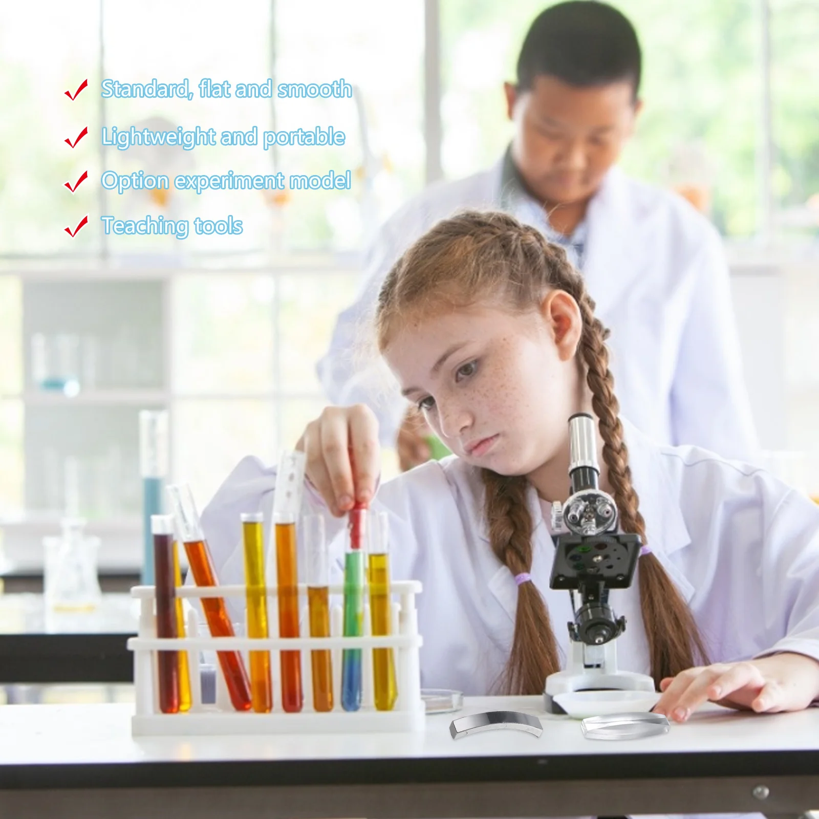 

4Pcs Physics Light Teaching Tool Variety of Lenses Processing Technology Accurate Experiment Semicircular Lens