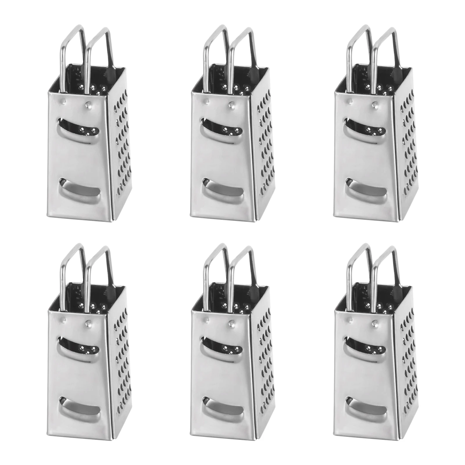 

6Pcs Stainless Steel Vegetable Shredder Mini Box Grater Handheld Cheese Garlic Potato Carrot Onion Zester Food Prep