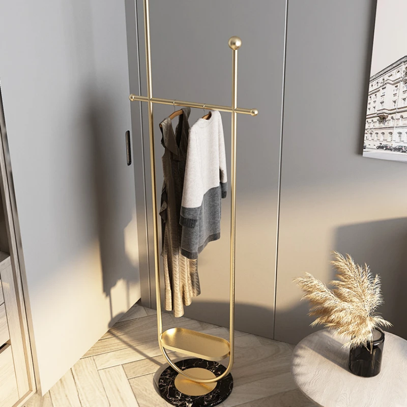 Modern Minimalist Metal Coat Rack Hat Stand Floor Hanger Bedroom Living Room Hanging Clothes Light Luxury