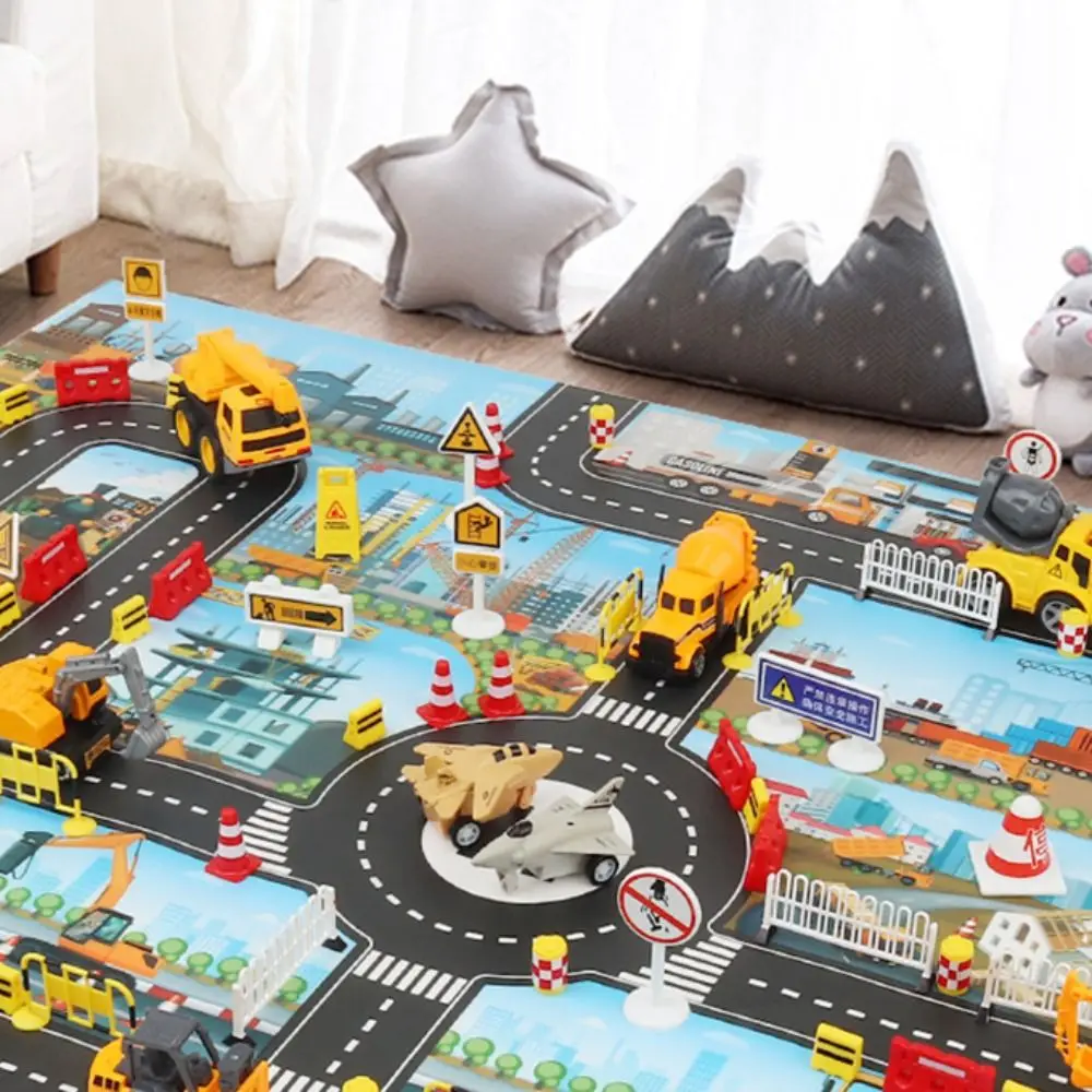Play Mat การจราจรรถแผนที่ของเล่นเด็กแผนที่พรม Playmat DIY การจราจรป้ายถนนเมืองที่จอดรถ Roadmap ปีนเขาของเล่น