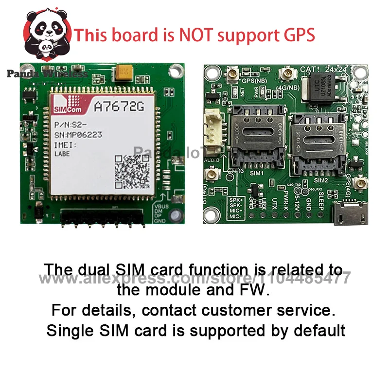 

A7672G-LABE no GPS A7672G Development Board SIMcom 4G CAT1 Core Board support Data voice 1pcs 4G Voice for global
