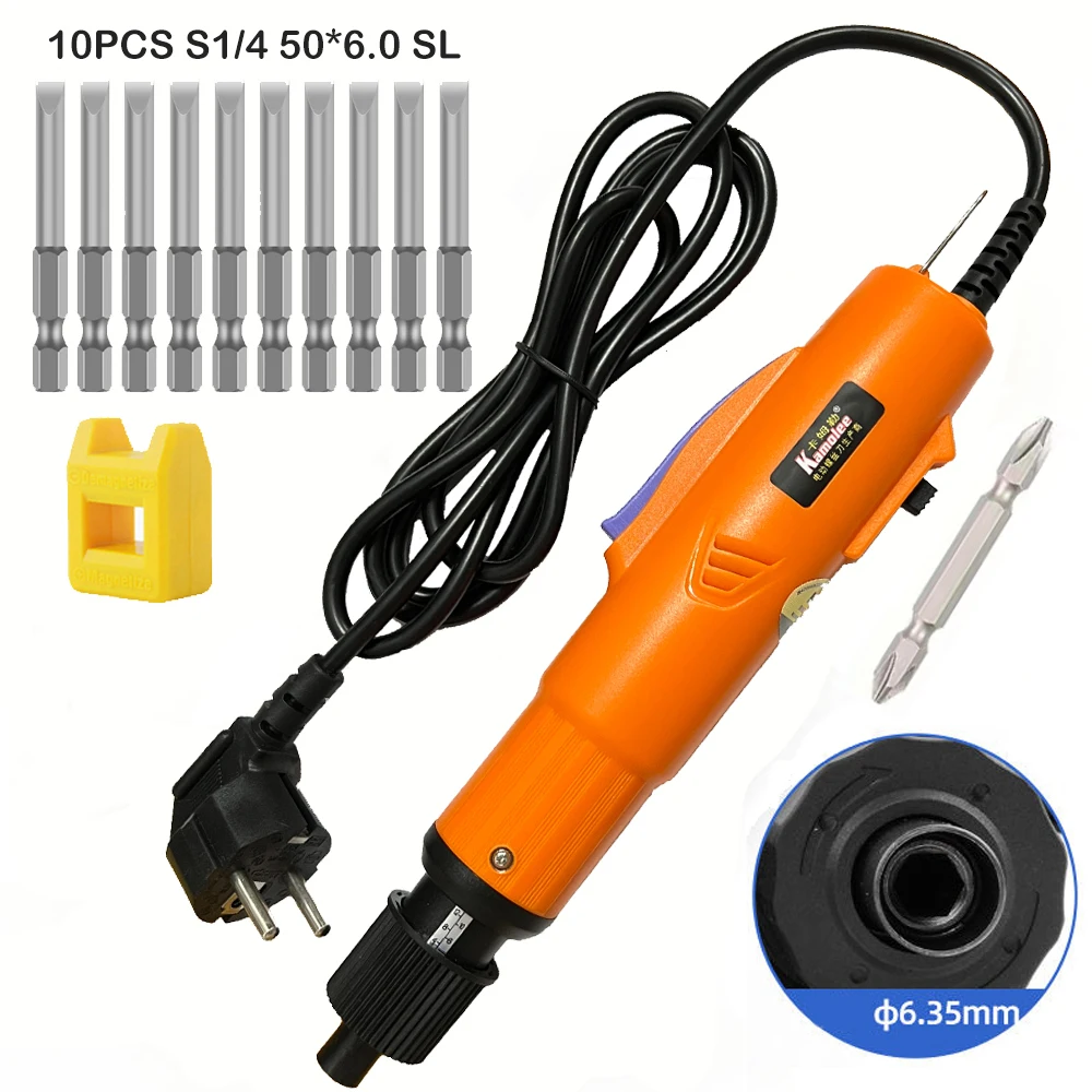

1500RPM Electric Screwdriver with 10PCS SL6.0 Bits Industrial Electric Screwdriver Renovation Team Workshop Power Repair Tool