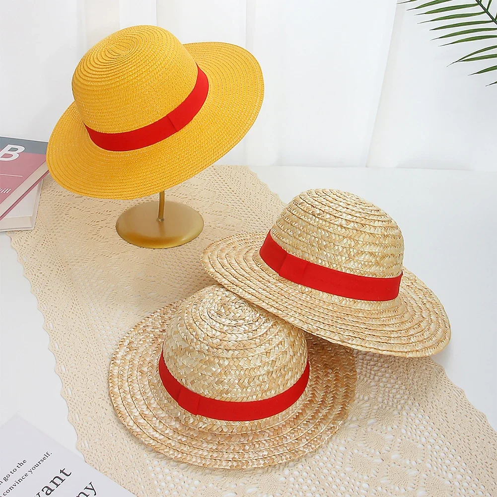 Straw Hat Anime Cosplay Prop Luffy Cap Role Play Stage Performance Accessories Adult Unisex Sunshade Hat