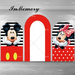 Cartoon Mickey Minnie Arch Backdrop Cover for Boy Girls Baby Shower Birthday Party Chiara Wall Decor Red Hollow Out Arch Banners