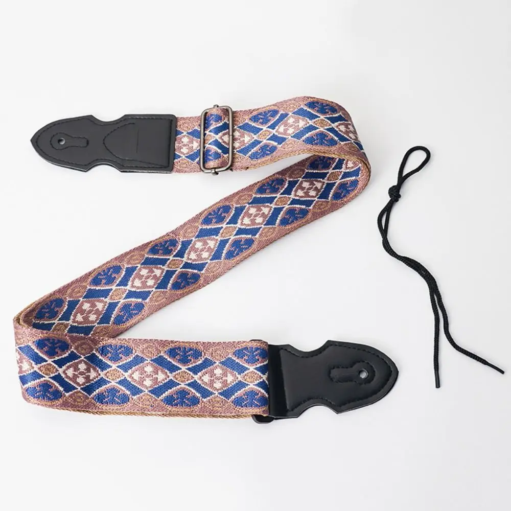 Vintage Guitar Strap Ethnic Style Polyester Electric Guitar Belts Embroidered Print High Quality Guitar Shoulder Belt Bass