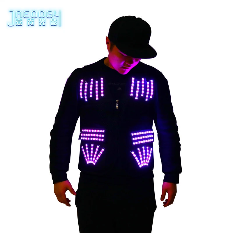 LED Luminous Color Vest, Stage Clothes, Singer Performance, Fluorescent Vest, Bar Nightclub, Flashing Atmosphere Props, New