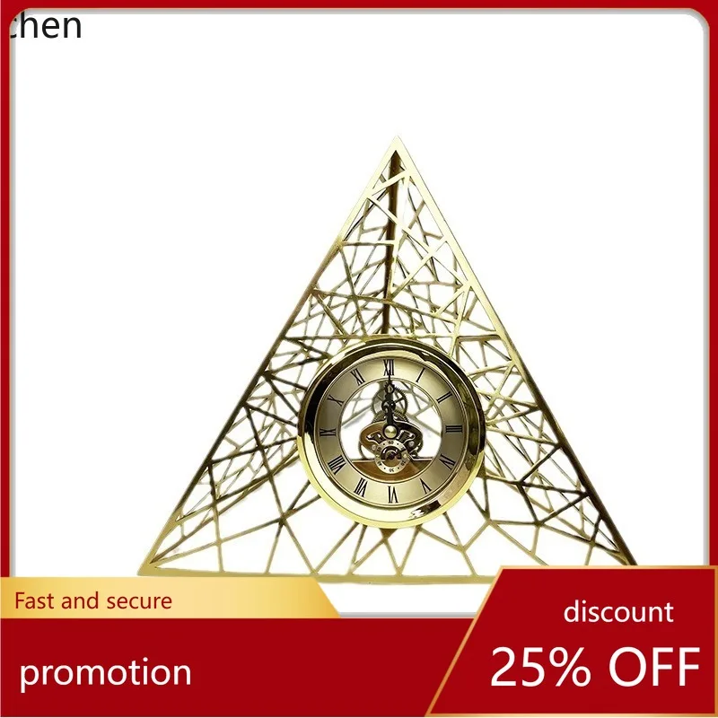 

ZML Home Desktop Decorative Triangle Metal Silent Clock Display Stand